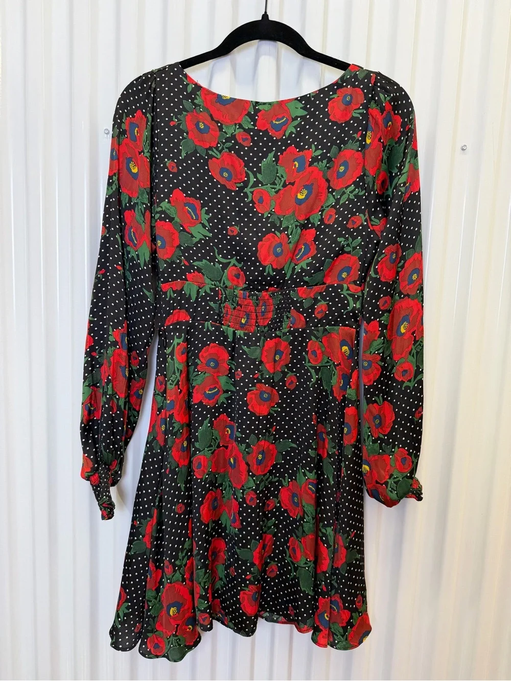 Free People Free People Floral Polka Dot Long Sleeve Mini Dress Size 6 NWT